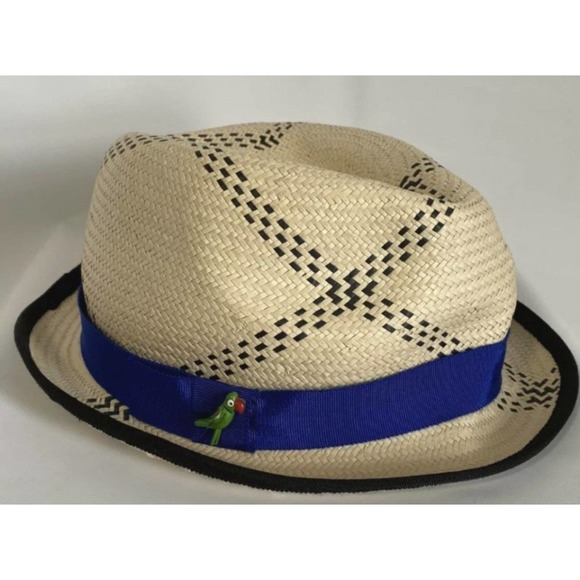 NWT Eugenia Kim for Target Straw Hat Blue Ribbon Parrot Charm Unisex, Versatile - Picture 1 of 6